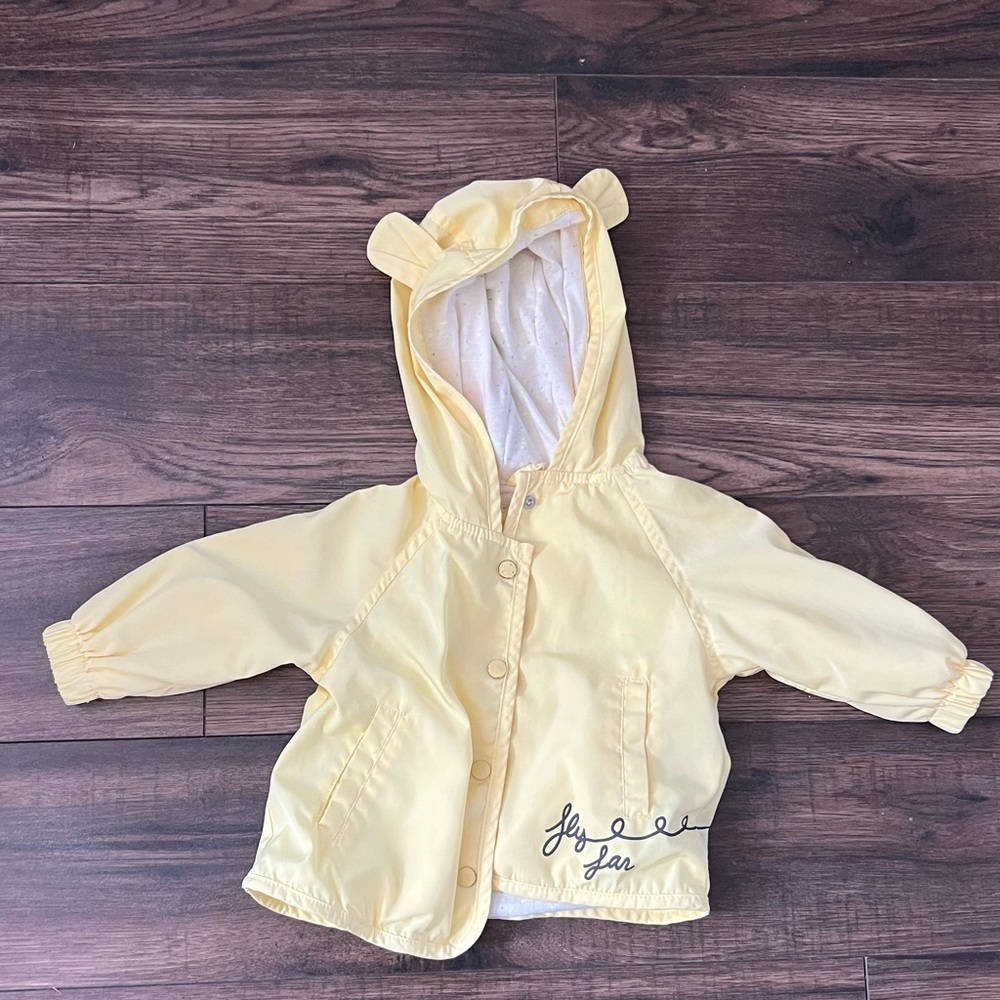 Zara | 6-9 mo | Butter Yellow Hooded Windbreaker Jacket